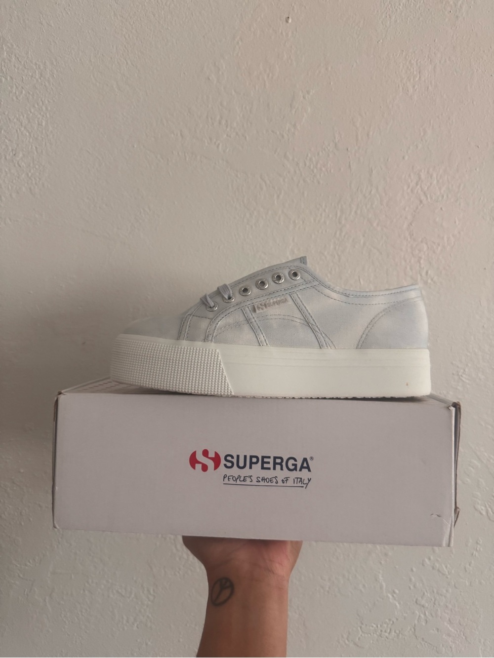 Superga Light Gray Low-Top Canvas Sneaker